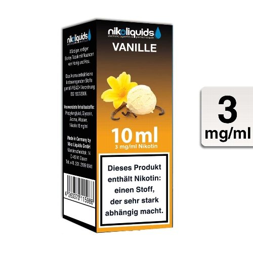 E-Liquid NIKOLIQUIDS Vanille 3mg Nikotin 50/50 E-Liquid NIKOLIQUIDS Vanille 3mg Nikotin 50/50