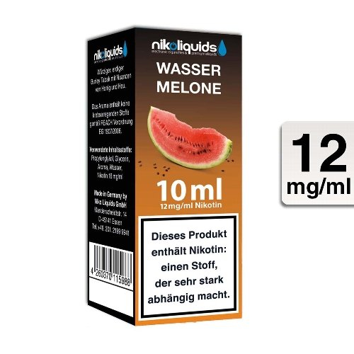 E-Liquid NIKOLIQUIDS Wassermelone 12 mg Nikotin 50 / 50 E-Liquid NIKOLIQUIDS Wassermelone 12 mg Nikotin 50 / 50