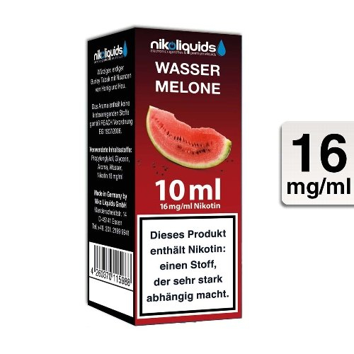 E-Liquid NIKOLIQUIDS Wassermelone 16 mg Nikotin 30 VG / 70 PG E-Liquid NIKOLIQUIDS Wassermelone 16 mg Nikotin 30 VG / 70 PG