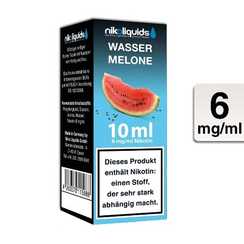 E-Liquid NIKOLIQUIDS Wassermelone 6mg Nikotin 50 VG / 50 PG E-Liquid NIKOLIQUIDS Wassermelone 6mg Nikotin 50 VG / 50 PG