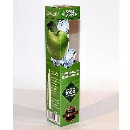 E-Shisha TOBALIQ ICE Sweet Apple 1000 Züge E-Shisha TOBALIQ ICE Sweet Apple 1000 Züge