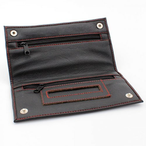 JAM Feinschnitt Tasche Kunstleder schwarz mit roter Naht JAM Feinschnitt Tasche Kunstleder schwarz mit roter Naht