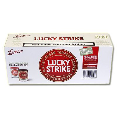 Lucky Strike Zigarettenhülsen 200 Stück Lucky Strike Zigarettenhülsen 200 Stück