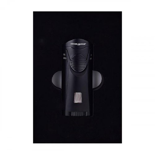 Silver Match Single Torch Zigarren Feuerzeug mit Halter Silver Match Single Torch Zigarren Feuerzeug mit Halter