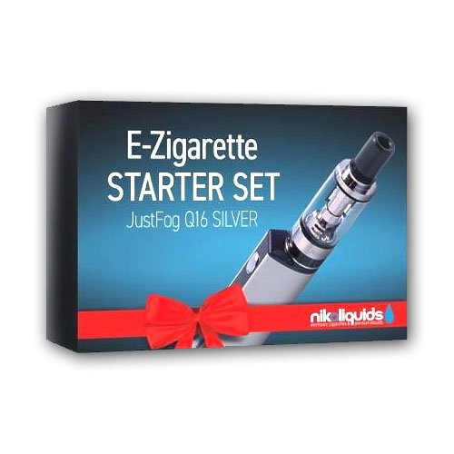 Starter Set JUSTFOG E-Zigarette Q16 Silber 900 mAh 1.8 Ohm Starter Set JUSTFOG E-Zigarette Q16 Silber 900 mAh 1.8 Ohm