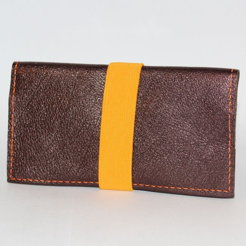 Tabakbeutel Braun-Muster mit Orangem Gummiband für 30g-Pouches Tabakbeutel Braun-Muster mit Orangem Gummiband für 30g-Pouches