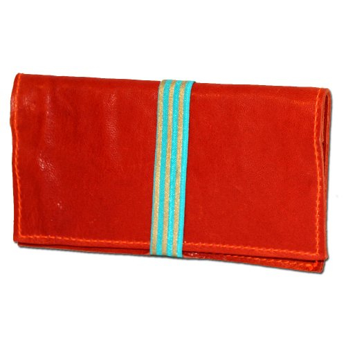 Tabakbeutel Orange mit Blau-Goldenem Gummiband für 30g-Pouches Tabakbeutel Orange mit Blau-Goldenem Gummiband für 30g-Pouches
