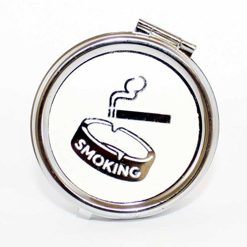 Taschenaschenbecher Rund Smoking Weiß Taschenaschenbecher Rund Smoking Weiß