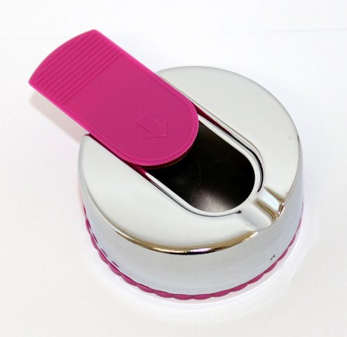 Taschenaschenbecher mit Schiebedeckel Rund Chrome Pink Taschenaschenbecher mit Schiebedeckel Rund Chrome Pink