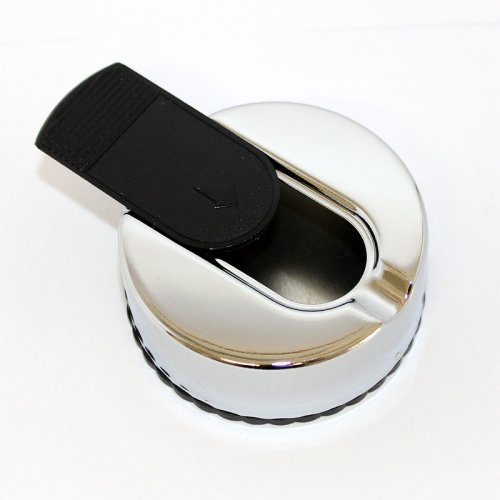 Taschenaschenbecher mit Schiebedeckel Rund Chrome Schwarz Taschenaschenbecher mit Schiebedeckel Rund Chrome Schwarz