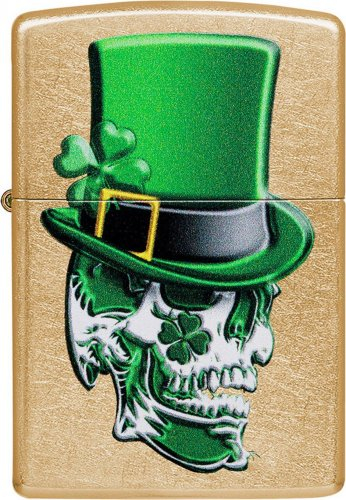 ZIPPO Gold Dusky Irish Skull ZIPPO Gold Dusky Irish Skull