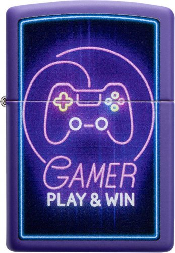 ZIPPO lila matt Gamer Play and Win ZIPPO lila matt Gamer Play and Win