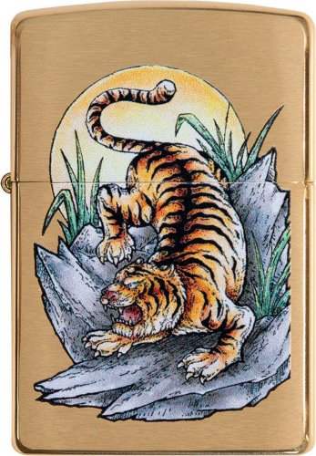 ZIPPO messing gebürstet Tattoo Tiger ZIPPO messing gebürstet Tattoo Tiger