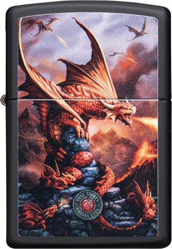 ZIPPO schwarz Anne Stokes Dragon Fire ZIPPO schwarz Anne Stokes Dragon Fire