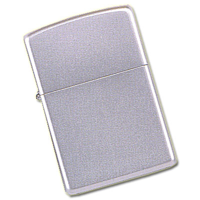 Zippo-Feuerzeug Chrom Satiniert Breit Zippo-Feuerzeug Chrom Satiniert Breit