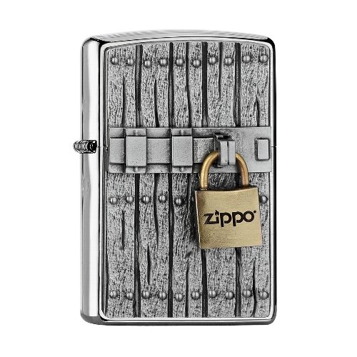 Zippo Feuerzeug Chrom gebürstet Close Vintage Zippo Feuerzeug Chrom gebürstet Close Vintage