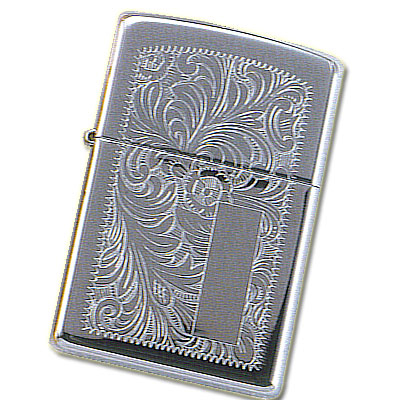Zippo-Feuerzeug Chrom poliert Venezian Breit Zippo-Feuerzeug Chrom poliert Venezian Breit