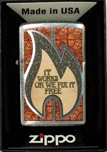 Zippo Feuerzeug Trading Card - It works or we fix it free Zippo Feuerzeug Trading Card - It works or we fix it free