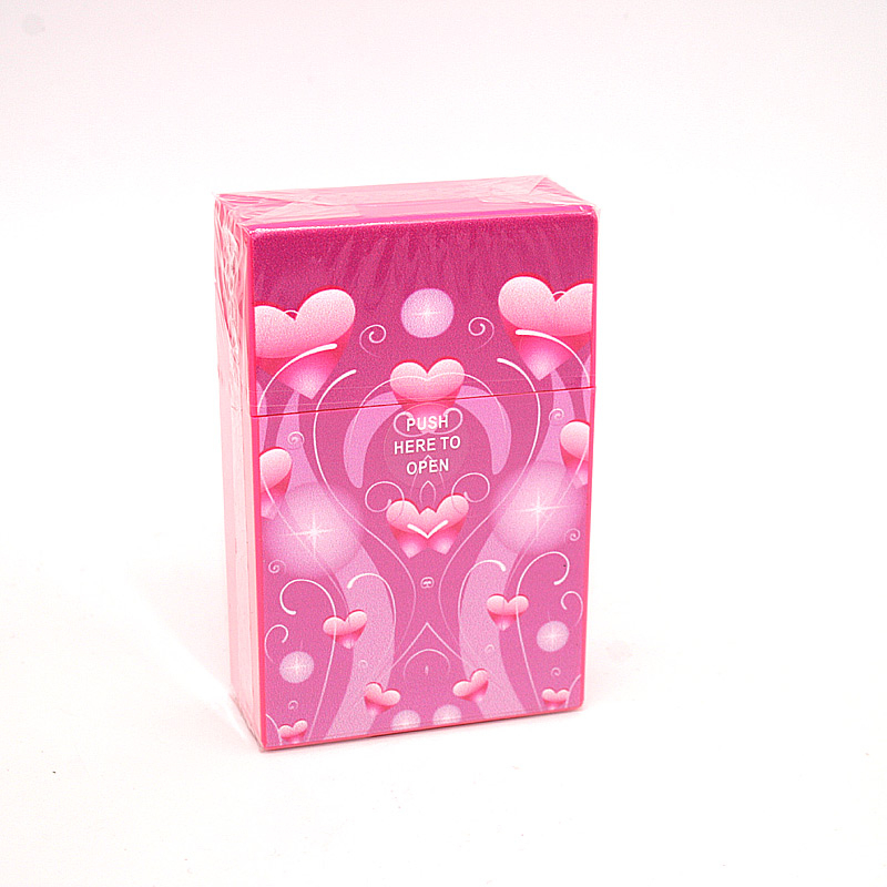 Atomic Zigarettenbox für ca. 20 Stück, Motiv Hearts, pink Atomic Zigarettenbox für ca. 20 Stück, Motiv Hearts, pink