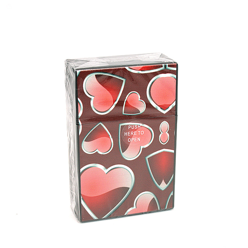 Atomic Zigarettenbox für ca. 20 Stück, Motiv Hearts, schwarz-rot Atomic Zigarettenbox für ca. 20 Stück, Motiv Hearts, schwarz-rot