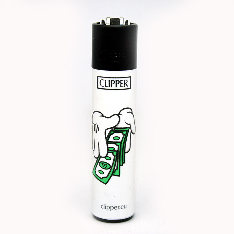 Clipper Feuerzeug Cartoon Hands Money weiß Clipper Feuerzeug Cartoon Hands Money weiß