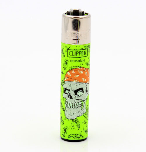 Clipper Feuerzeug Danger Skulls 1 Grün 1v4 Clipper Feuerzeug Danger Skulls 1 Grün 1v4