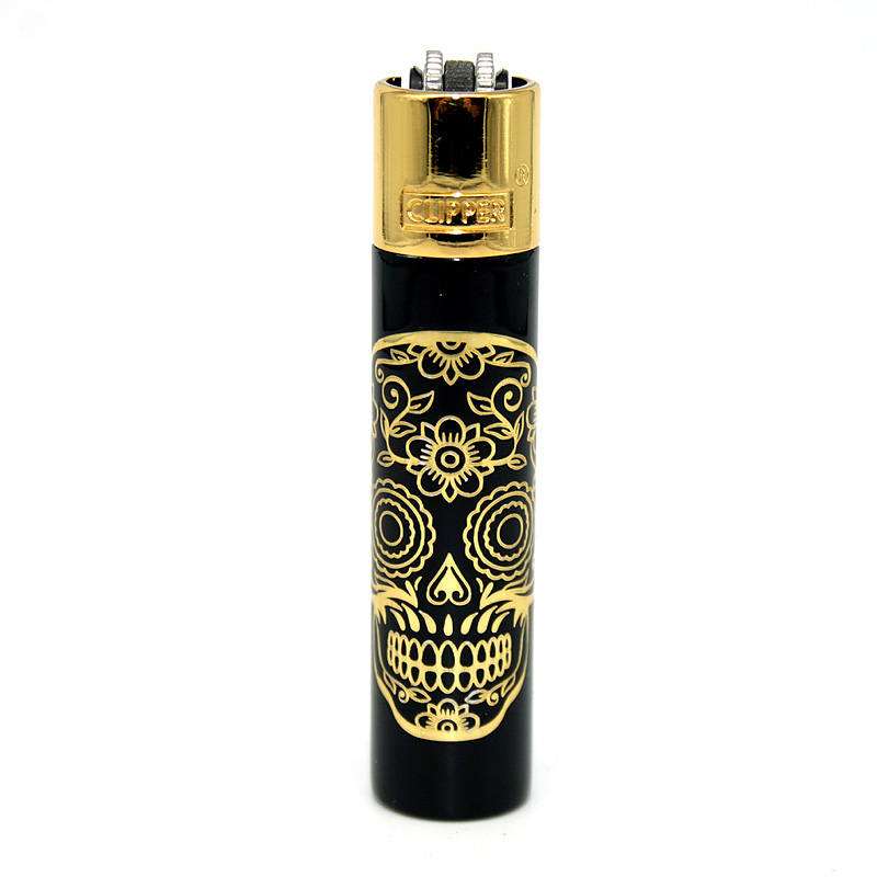 Clipper Feuerzeug Metall Mex Skulls gold Clipper Feuerzeug Metall Mex Skulls gold