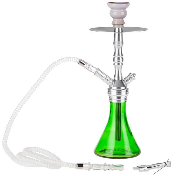 Dreamliner Shisha 1er, 42cm, Silikonschlauch, grün-silber Dreamliner Shisha 1er, 42cm, Silikonschlauch, grün-silber