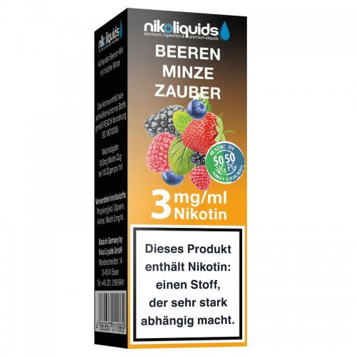 E-Liquid NIKOLIQUIDS Beeren Minze Zauber 3mg Nikotin E-Liquid NIKOLIQUIDS Beeren Minze Zauber 3mg Nikotin