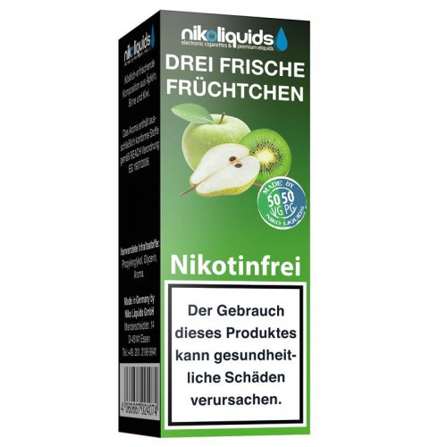 E-Liquid NIKOLIQUIDS Drei frische Früchtchen 0 mg Nikotin E-Liquid NIKOLIQUIDS Drei frische Früchtchen 0 mg Nikotin