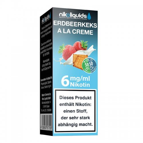 E-Liquid NIKOLIQUIDS Erdbeerkeks a la Creme 6mg Nikotin E-Liquid NIKOLIQUIDS Erdbeerkeks a la Creme 6mg Nikotin