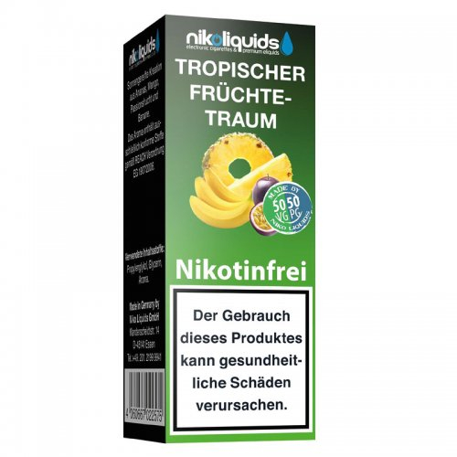 E-Liquid NIKOLIQUIDS Tropischer Früchte-Traum ohne Nikotin E-Liquid NIKOLIQUIDS Tropischer Früchte-Traum ohne Nikotin