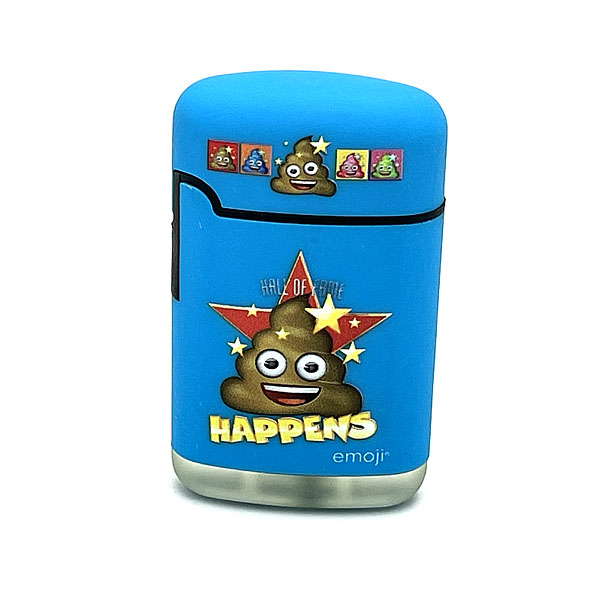 Easy Torch emoji Shit happens Motiv Feuerzeug blau Easy Torch emoji Shit happens Motiv Feuerzeug blau