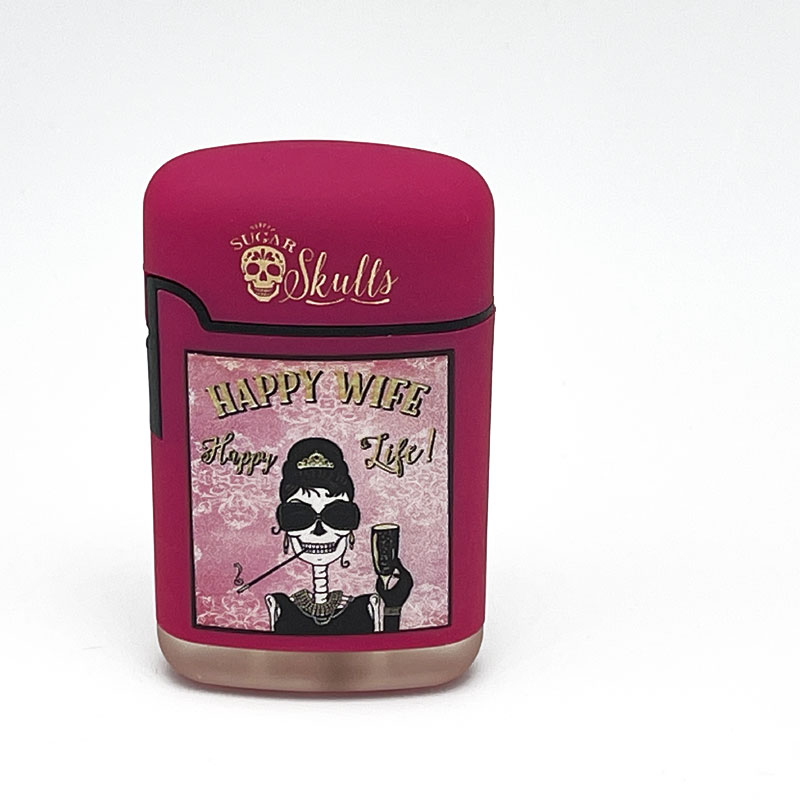 Easy Torch Feuerzeug Sugar Skulls Motiv 3 hell rosa Easy Torch Feuerzeug Sugar Skulls Motiv 3 hell rosa