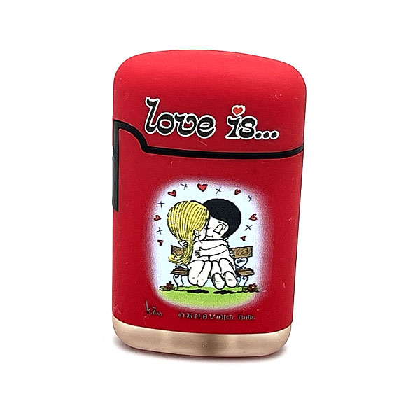 Easy Torch Love is Bussi Motiv Feuerzeug rot Easy Torch Love is Bussi Motiv Feuerzeug rot
