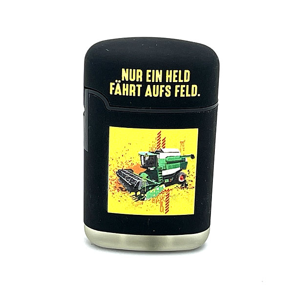 Easy Torch Nur ein Held fährt aufs Feld. Motiv Feuerzeug schwarz Easy Torch Nur ein Held fährt aufs Feld. Motiv Feuerzeug schwarz