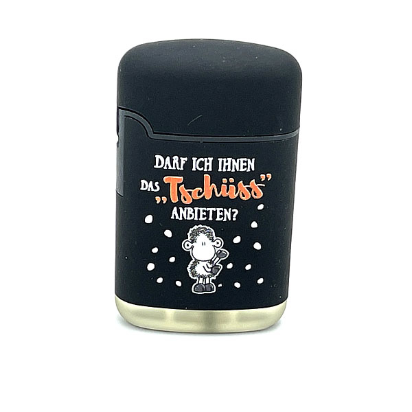 Easy Torch sheepworld Darf ich Ihnen das Tschüss anbieten? Motiv Feuerzeug schwarz Easy Torch sheepworld Darf ich Ihnen das Tschüss anbieten? Motiv Feuerzeug schwarz