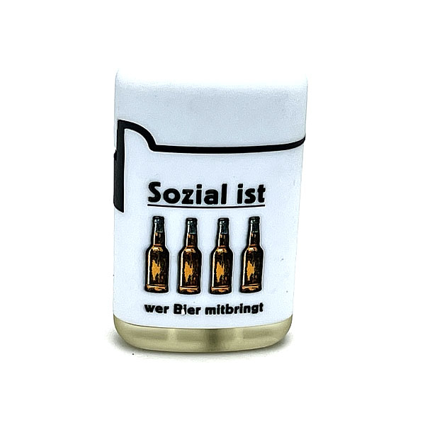 Easy Torch Sozial ist wer Bier mitbringt Motiv Feuerzeug Easy Torch Sozial ist wer Bier mitbringt Motiv Feuerzeug