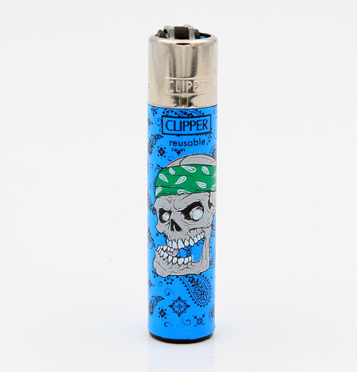 Clipper Feuerzeug Danger Skulls 1 Blau 3v4 Clipper Feuerzeug Danger Skulls 1 Blau 3v4