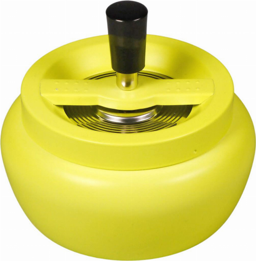 Drehaschenbecher bauchig neon gelb 13 cm Drehaschenbecher bauchig neon gelb 13 cm
