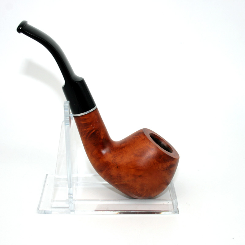 Pfeife Jean Claude, hellbraun mit Sattelmundstück und Silberring, Half-Bent Pfeife Jean Claude, hellbraun mit Sattelmundstück und Silberring, Half-Bent