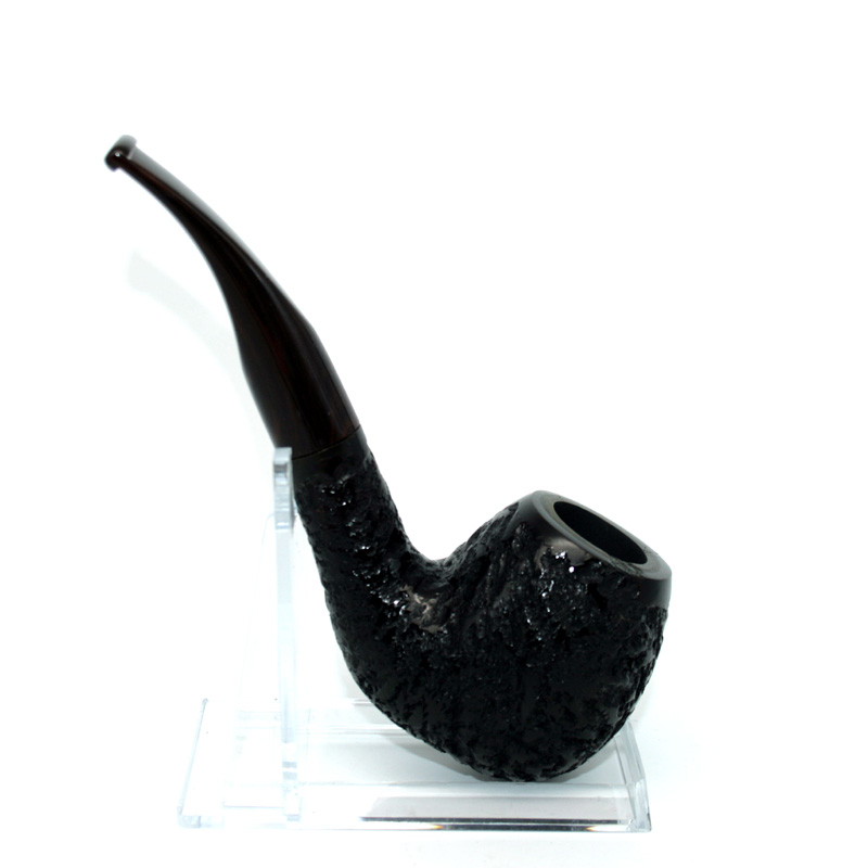 Pfeife Jean Claude, schwarz, sandgestrahlt, braunes Mundstück, Bent Pfeife Jean Claude, schwarz, sandgestrahlt, braunes Mundstück, Bent