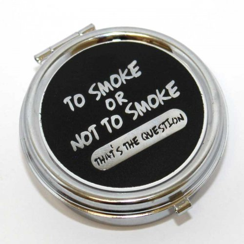 Taschenaschenbecher Rund to Smoke or not to Smoke Schwarz Taschenaschenbecher Rund to Smoke or not to Smoke Schwarz