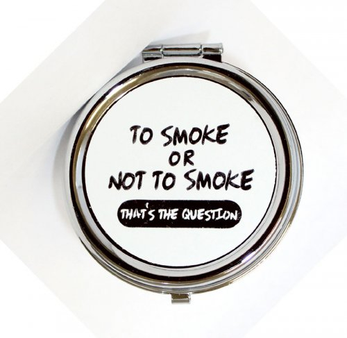 Taschenaschenbecher Rund to Smoke or not to Smoke Weiß Taschenaschenbecher Rund to Smoke or not to Smoke Weiß