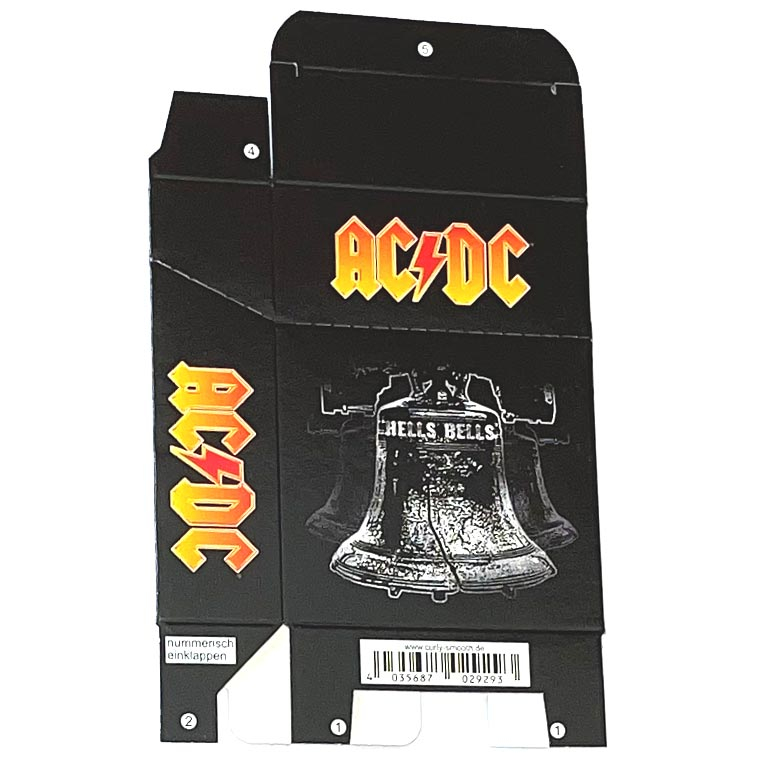 Zigaretten-Faltschachtel AC/DC Glocken Motiv 25er Zigaretten-Faltschachtel AC/DC Glocken Motiv 25er