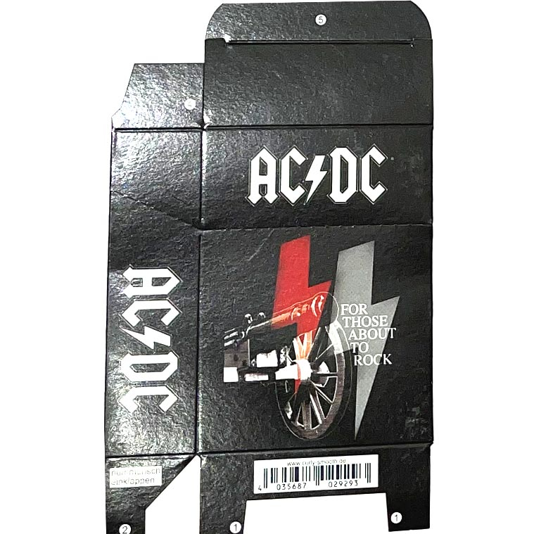 Zigaretten-Faltschachtel AC/DC Kanonen Motiv 25er Zigaretten-Faltschachtel AC/DC Kanonen Motiv 25er