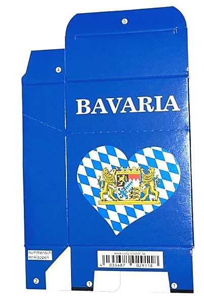 Zigaretten-Faltschachtel Bavaria Herz Motiv 25er Zigaretten-Faltschachtel Bavaria Herz Motiv 25er