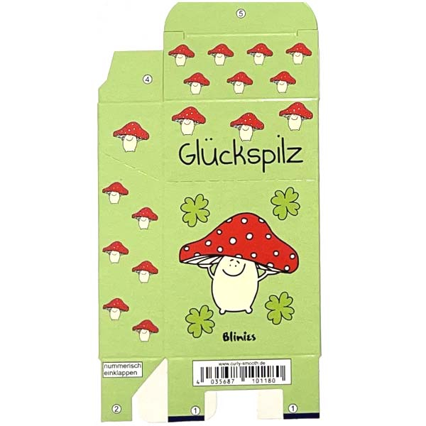 Zigaretten-Faltschachtel Blinies Glückspilz Motiv 20er Zigaretten-Faltschachtel Blinies Glückspilz Motiv 20er