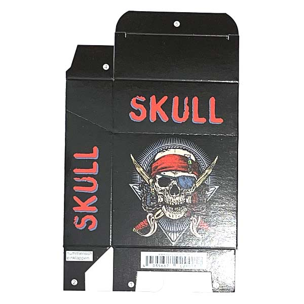 Zigaretten-Faltschachtel Skull rot Motiv 20er Zigaretten-Faltschachtel Skull rot Motiv 20er