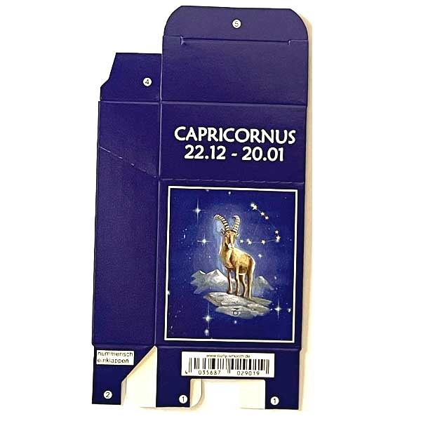 Zigaretten-Faltschachtel Sternzeichen Capricornius/Steinbock Motiv 20er Zigaretten-Faltschachtel Sternzeichen Capricornius/Steinbock Motiv 20er